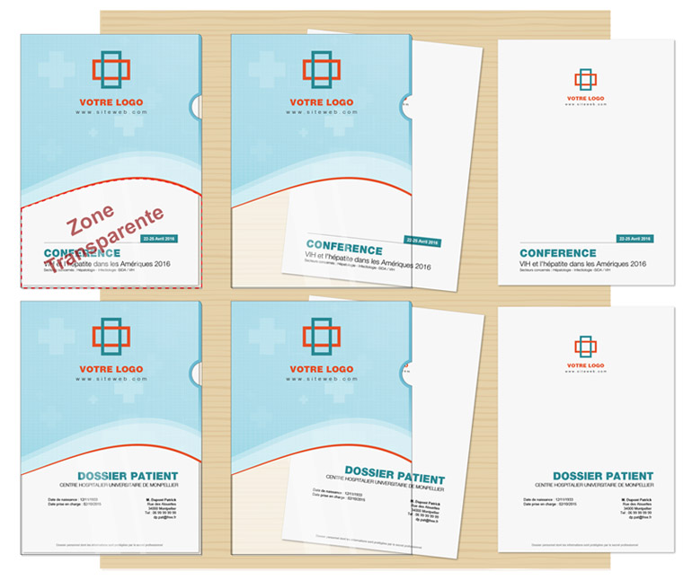 Chemise plastique couleur ou pochette plastique couleur pour le milieu médical - Eydo Production